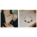 Green Stone Multilayer Necklace
