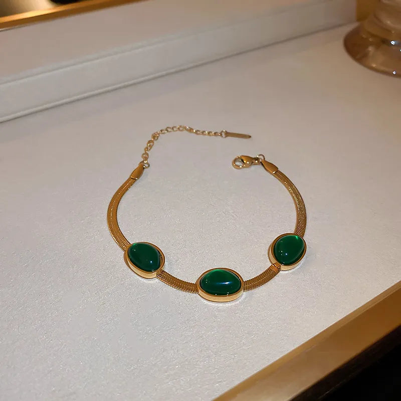 Green Stone Multilayer Necklace