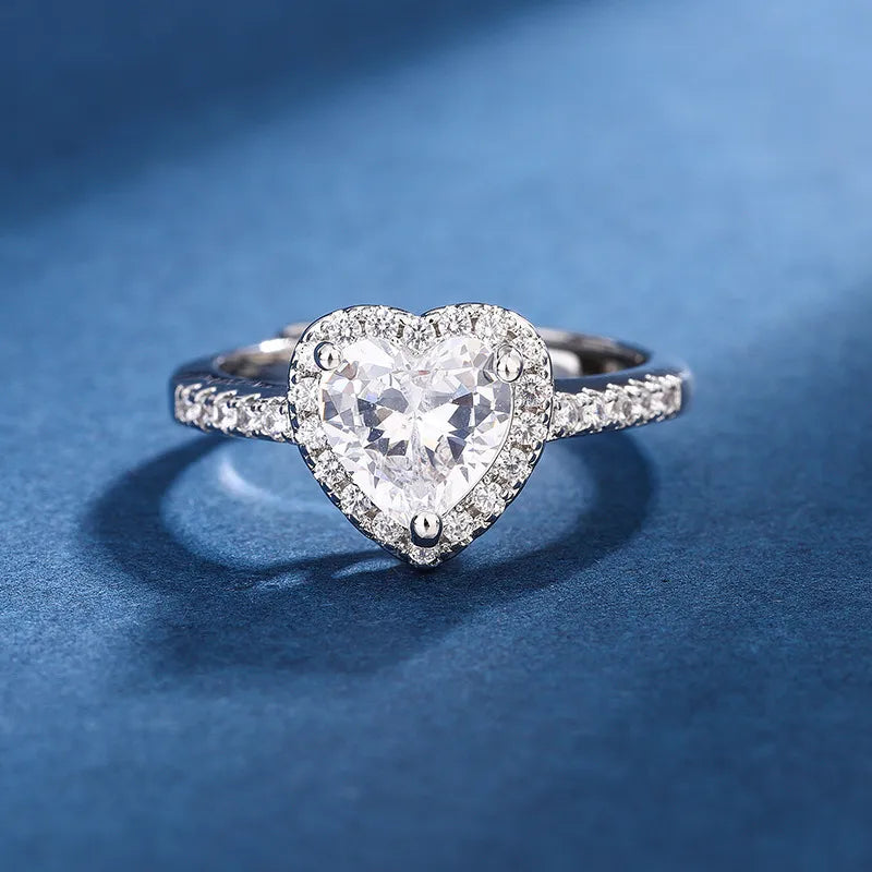 Zircon Peach Heart Love Ring