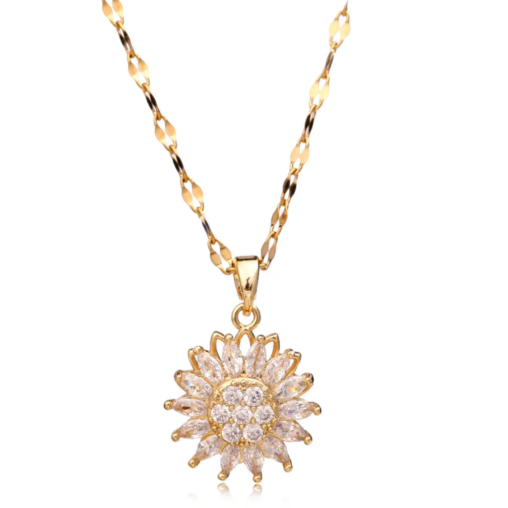Double-Layer Sunflower Necklace