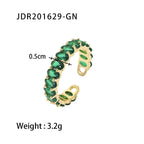 Colorful Copper CZ Oval Rings