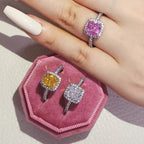 Multicolor Cubic Zirconia Wedding Rings