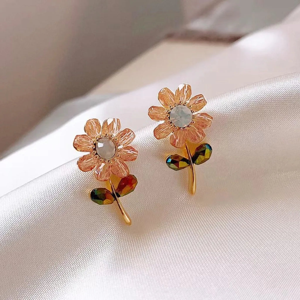 Crystal Petal Minimalist Women’s Earrings