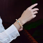 Gold Plated Pearl Cuff Bracelet