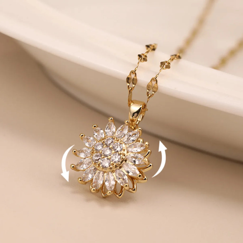 Double-Layer Sunflower Necklace