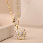 Double-Layer Sunflower Necklace