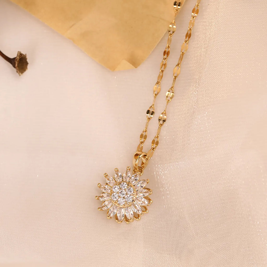 Double-Layer Sunflower Necklace