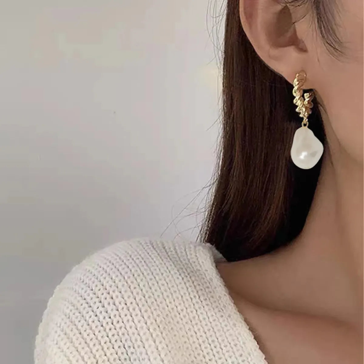 Irregular Pearl Earrings for Girls
