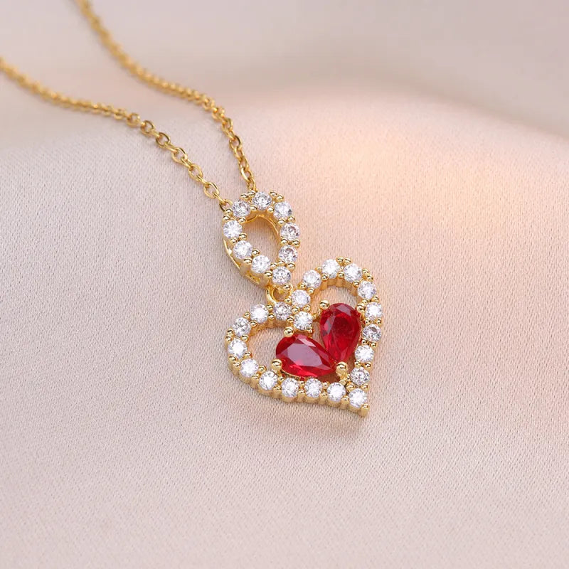 Rhinestone Crystal Heart Necklace