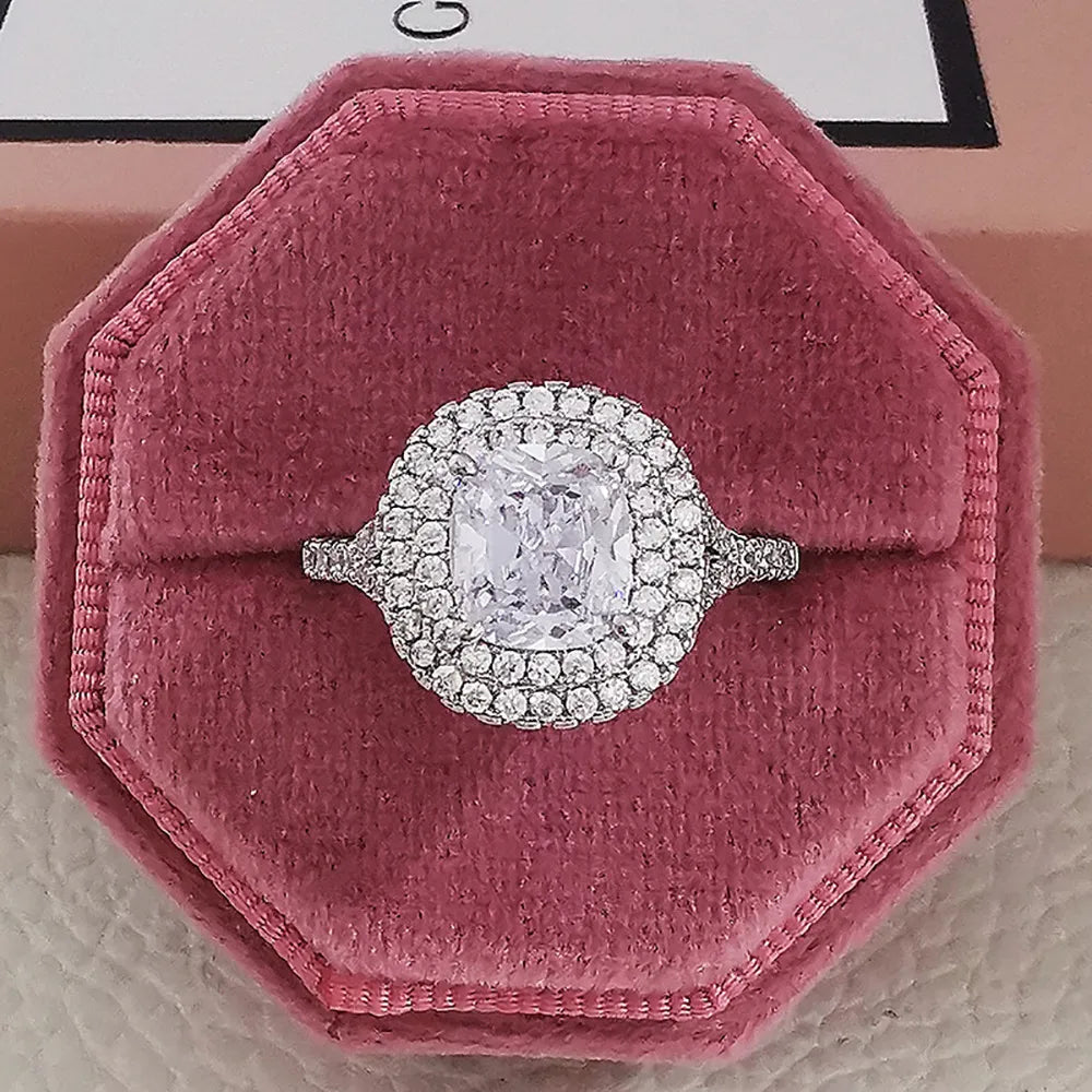 Multicolor Cubic Zirconia Wedding Rings